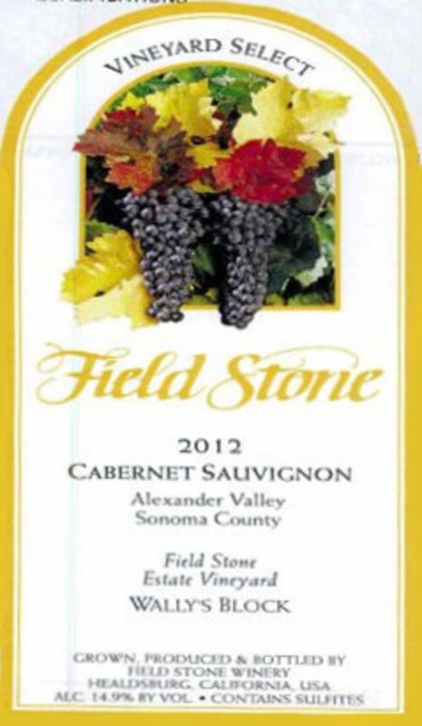 Field Stone Vineyard Select Wally's Block Cabernet Sauvignon 2012 Front Label