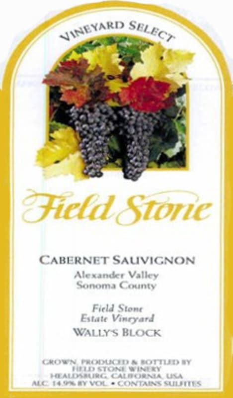 Field Stone Vineyard Select Wally's Block Cabernet Sauvignon 2013 Front Label