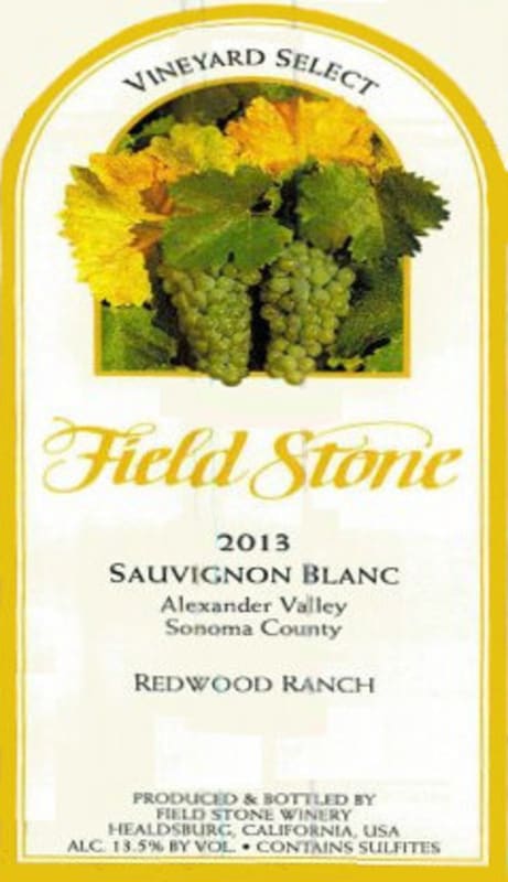 Field Stone Vineyard Select Redwood Ranch Sauvignon Blanc 2013 Front Label