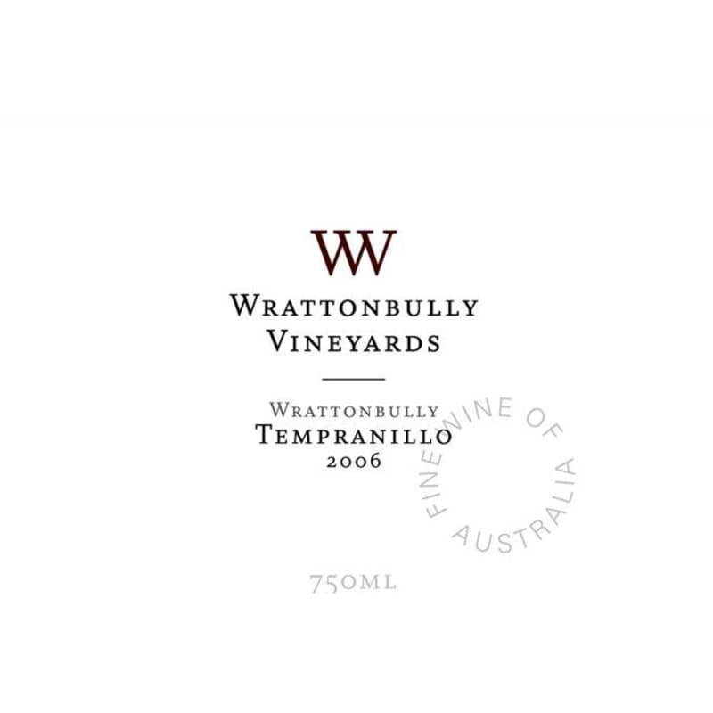 Wrattonbully Vineyards Tempranillo 2006 Front Label