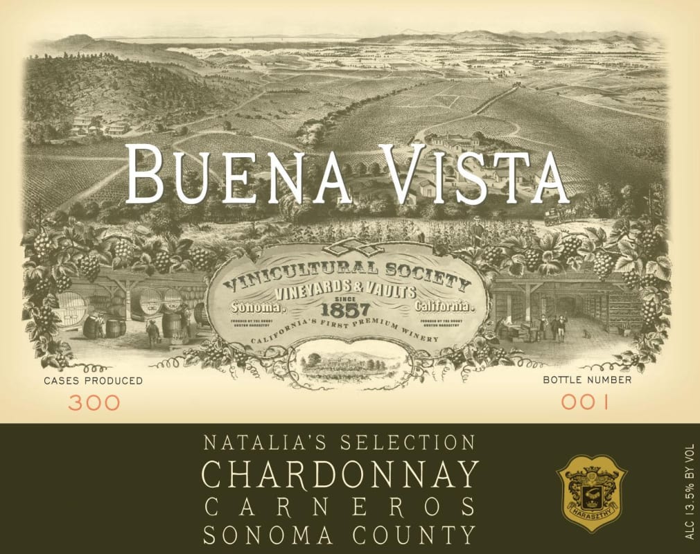 Buena Vista Natalia's Selection Chardonnay 2014 Front Label