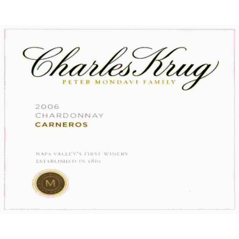 Charles Krug Carneros Chardonnay 2006 Front Label