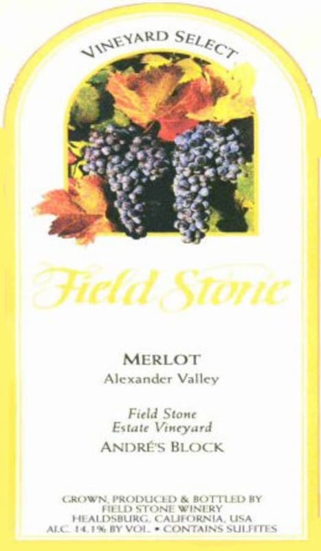 Field Stone Vineyard Select Andres Block Merlot 2012 Front Label