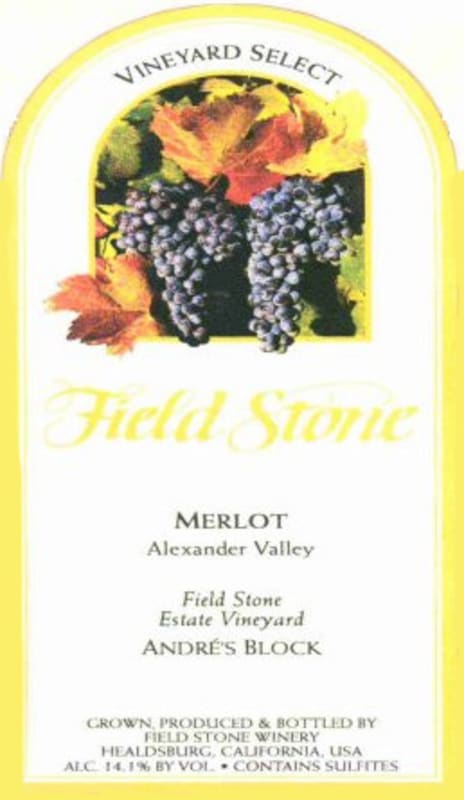 Field Stone Vineyard Select Andres Block Merlot 2010 Front Label