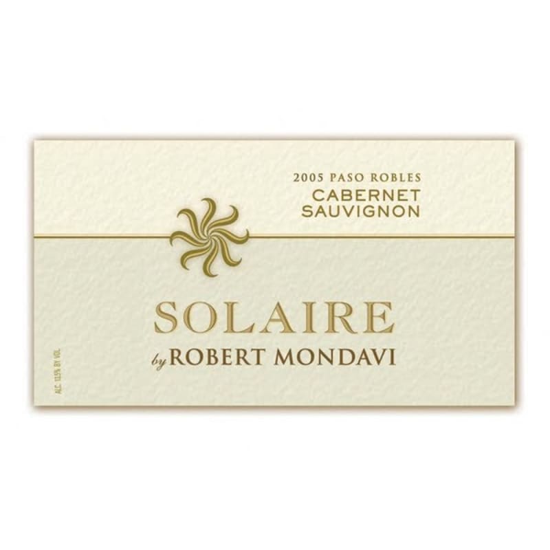 Robert Mondavi Solaire Cabernet Sauvignon 2005 Front Label