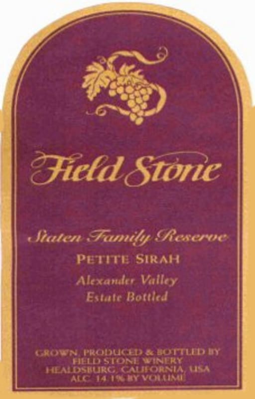Field Stone Staten Family Reserve Petite Sirah 2006 Front Label