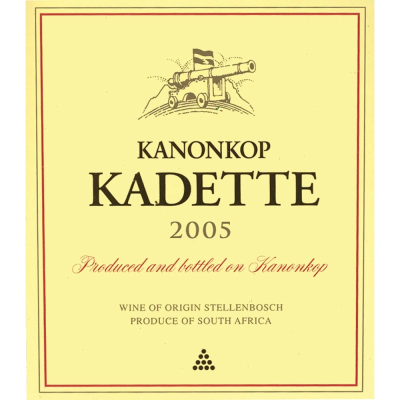 Kanonkop Kadette Cape Blend 2005 Front Label
