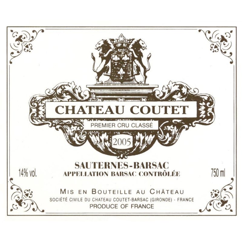 Chateau Coutet 2005 Front Label