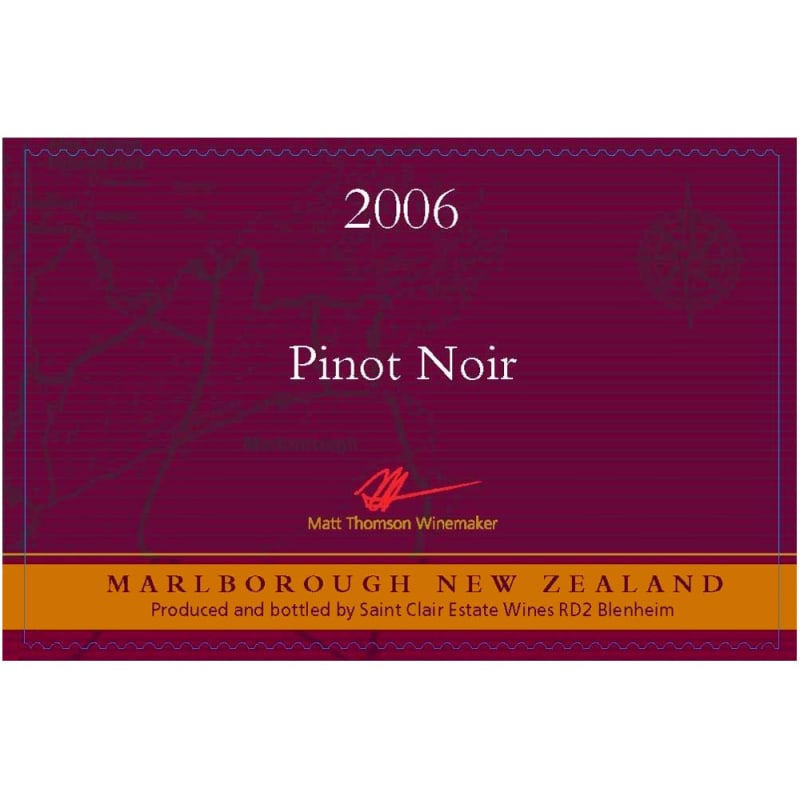 Saint Clair Family Estate Pinot Noir 2006 Front Label