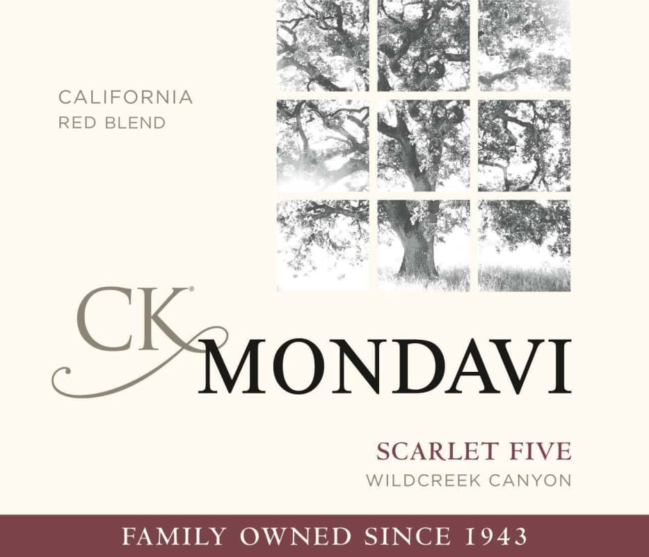 CK Mondavi Wildcreek Canyon Vineyards Scarlet Five 2014 Front Label