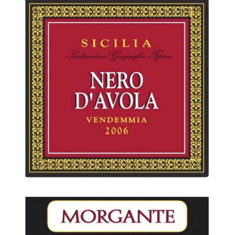 Morgante Nero d'Avola 2006 Front Label