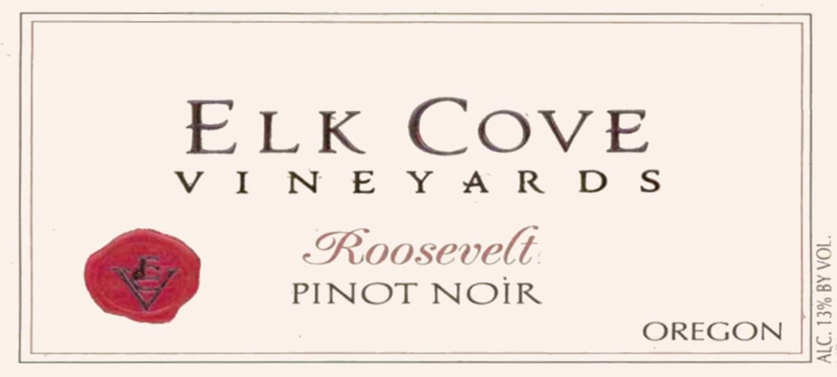 Elk Cove Roosevelt Pinot Noir 2000 Front Label
