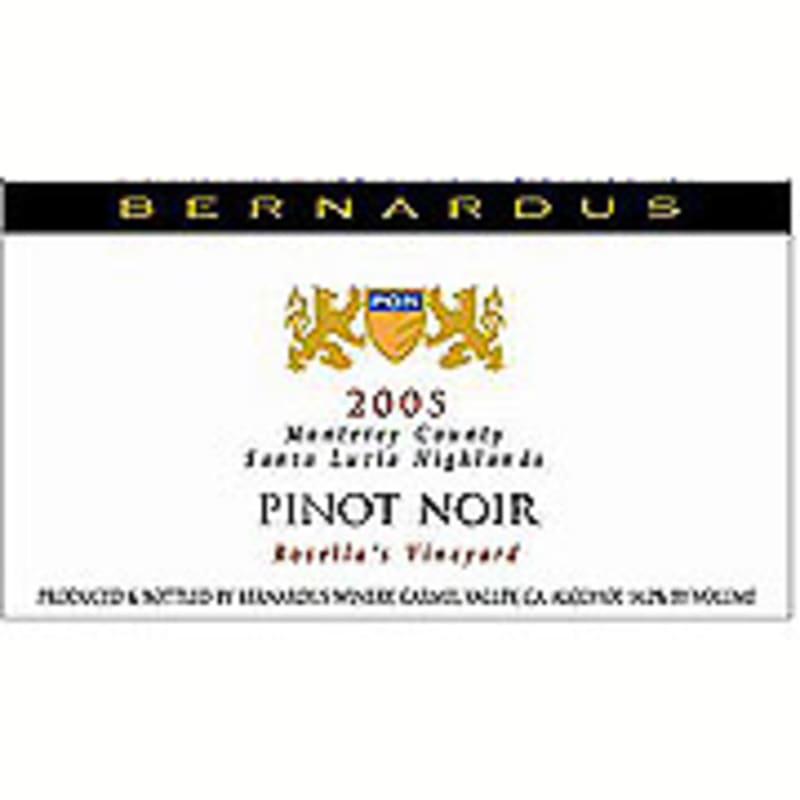 Bernardus Rosella's Vineyard Pinot Noir 2005 Front Label