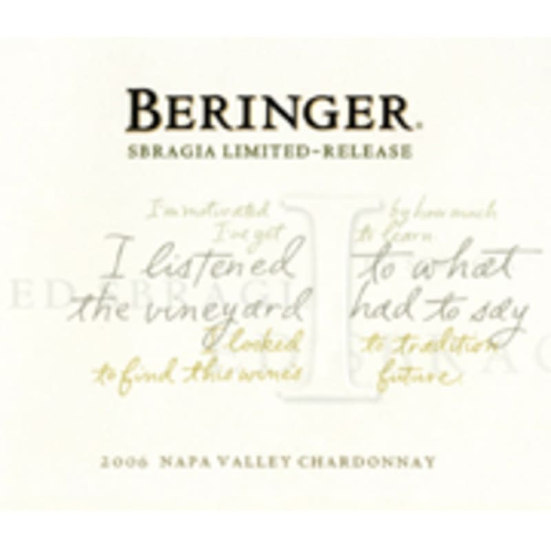 Beringer Sbragia Limited Release Chardonnay 2006 Front Label