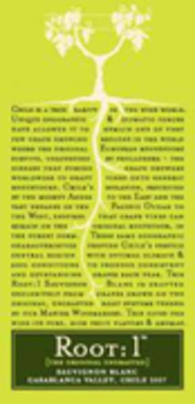 Root:1 Sauvignon Blanc Reserva 2006 Front Label