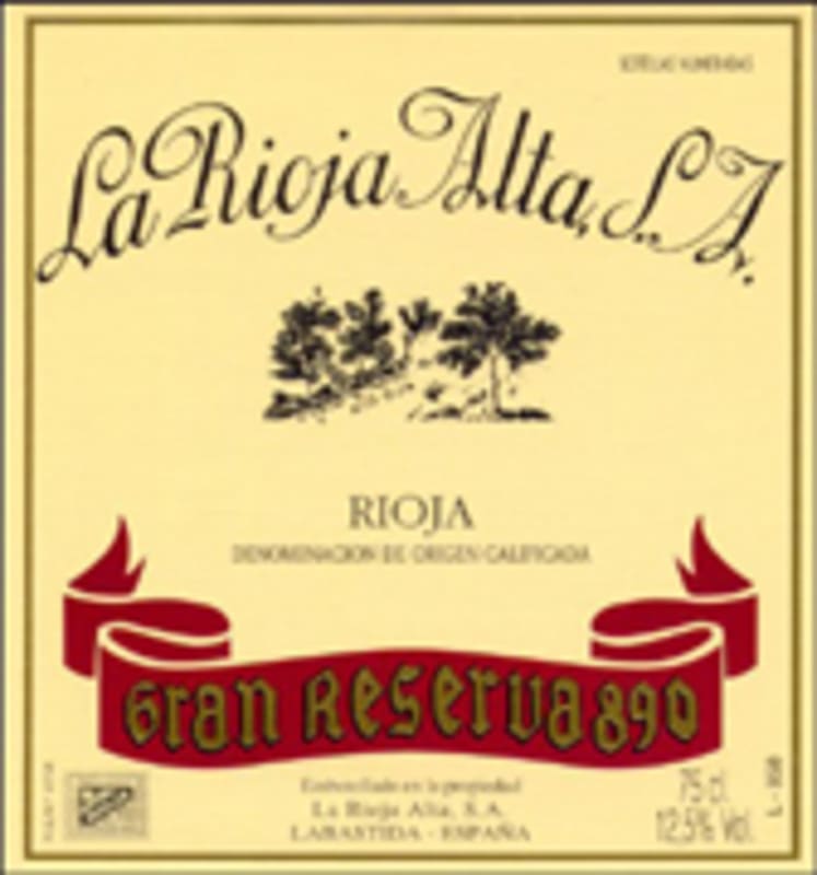 La Rioja Alta Gran Reserva 890 Tinto 1994 Front Label