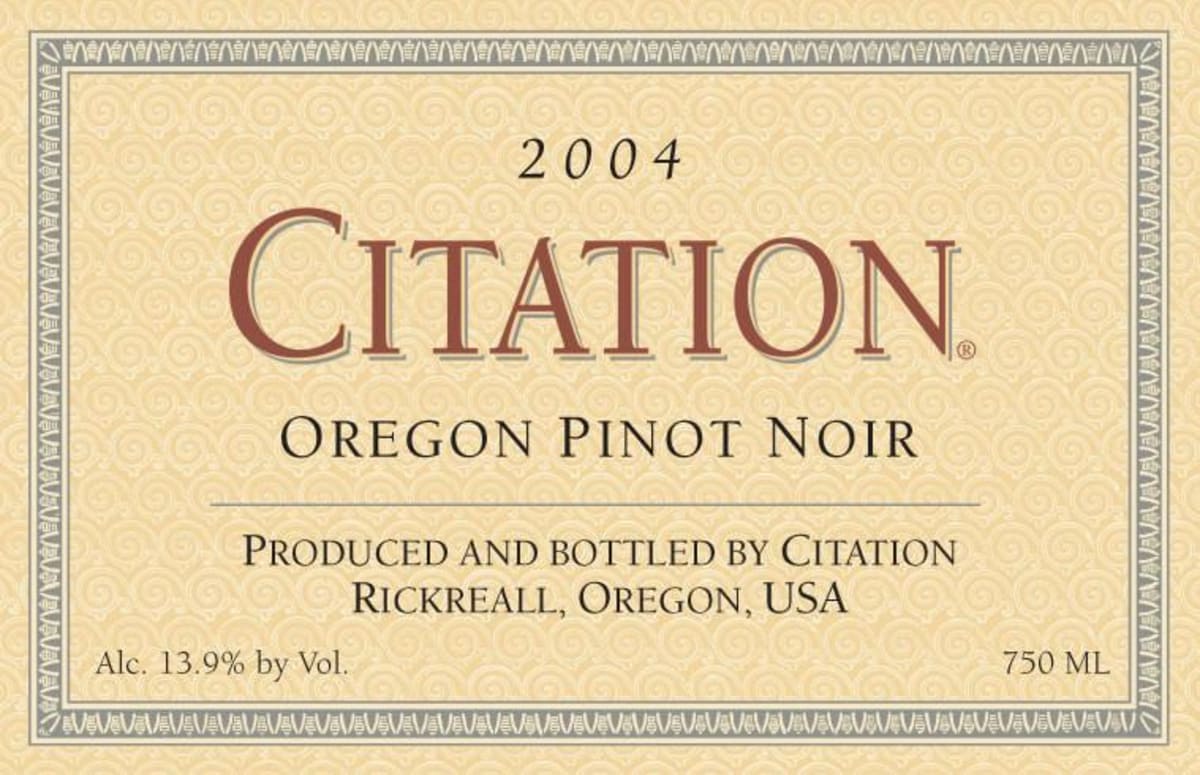 Firesteed Citation Pinot Noir 2004 Front Label