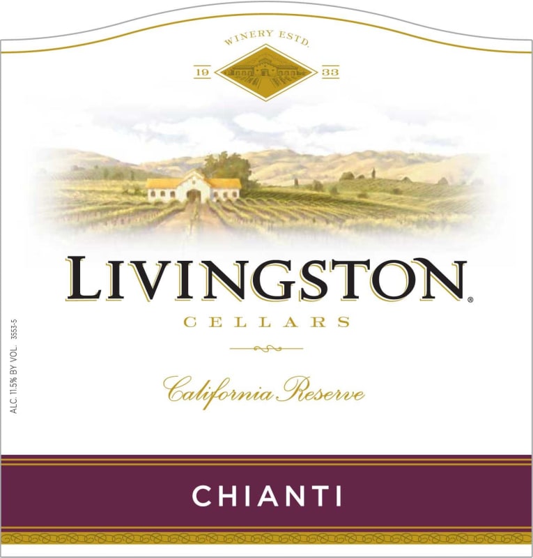 Livingston California Reserve Chianti Front Label