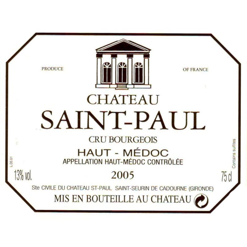 Chateau Saint-Paul Haut-Medoc 2005 Front Label