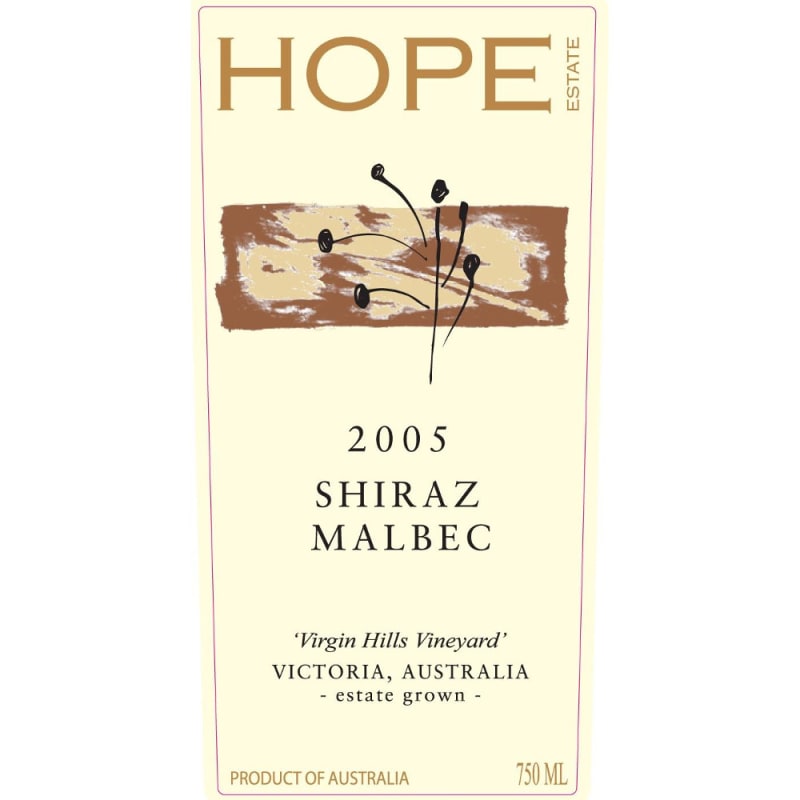 Hope Shiraz Malbec 2005 Front Label