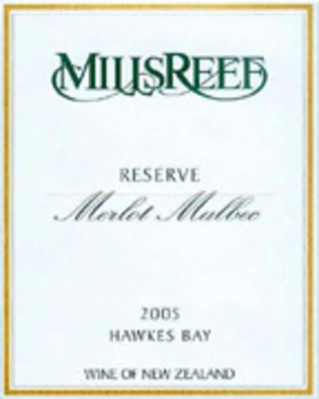 Mills Reef Merlot/Malbec 2005 Front Label