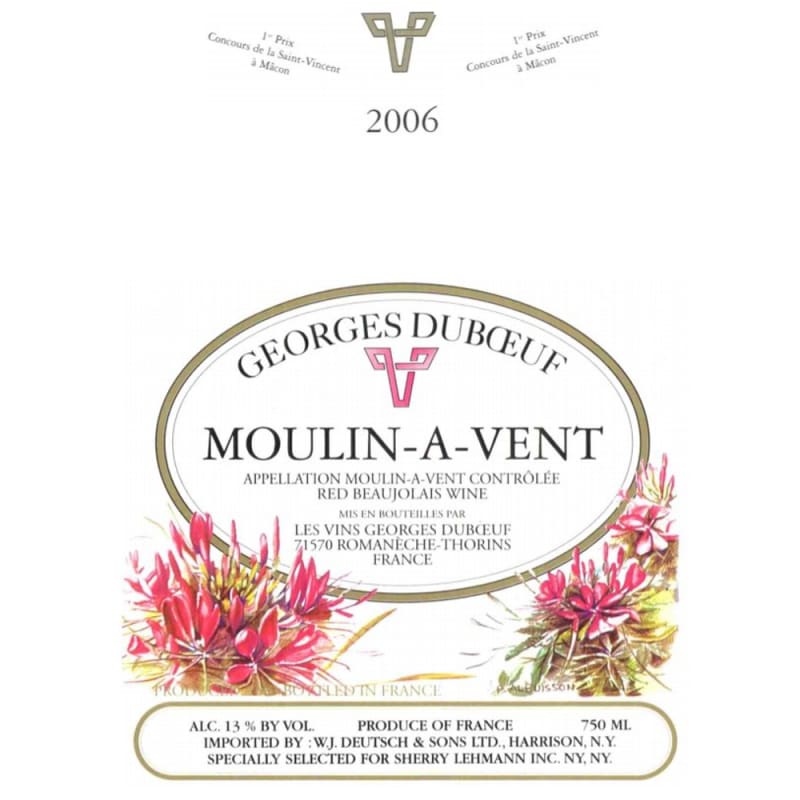 Duboeuf Moulin-a-Vent 2006 Front Label