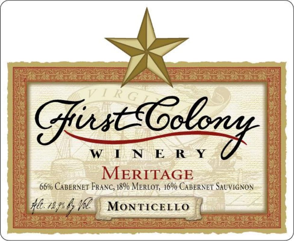 First Colony Meritage 2012 Front Label