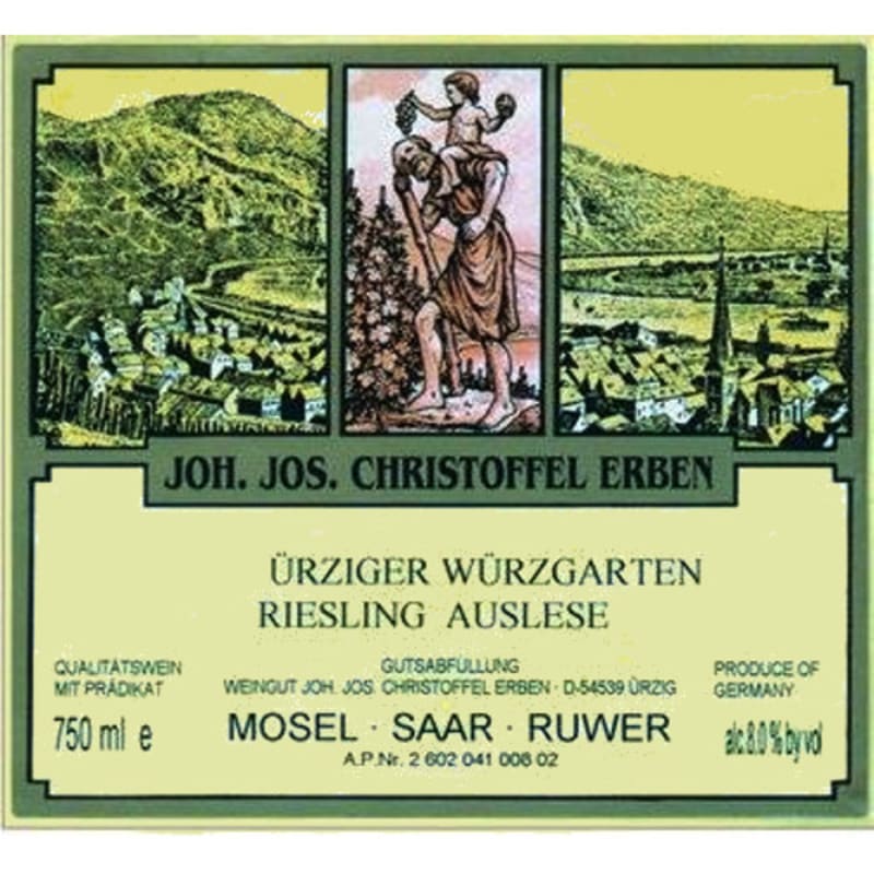 J.J. Christoffel Urziger Wurzgarten Riesling Auslese 2006 Front Label