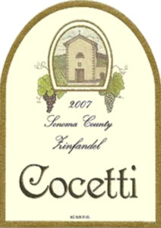 Cocetti Wines Zinfandel 2007 Front Label