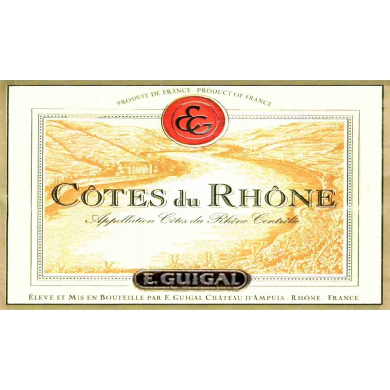 E. Guigal Cotes du Rhone Rouge 2005 Front Label