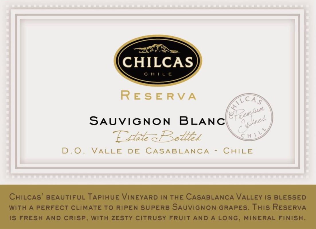 Chilcas Chilcas Reserva Sauvignon Blanc 2013 Front Label