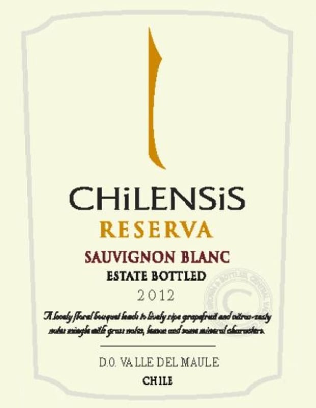 Chilensis Reserva Sauvignon Blanc 2012 Front Label