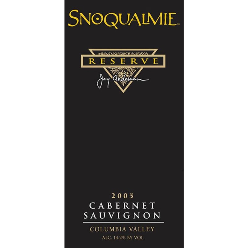 Snoqualmie Reserve Cabernet Sauvignon 2005 Front Label