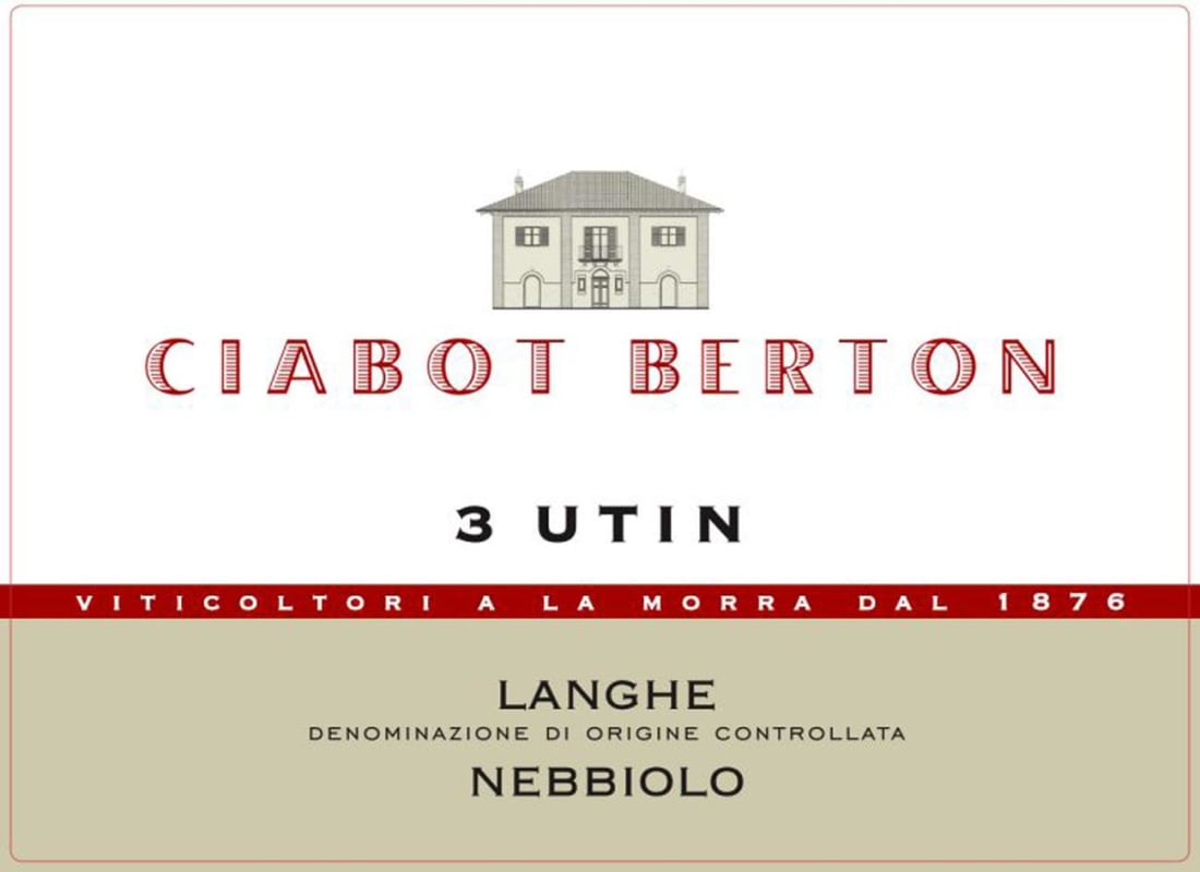 Ciabot Berton 3 Utin Nebbiolo 2014 Front Label