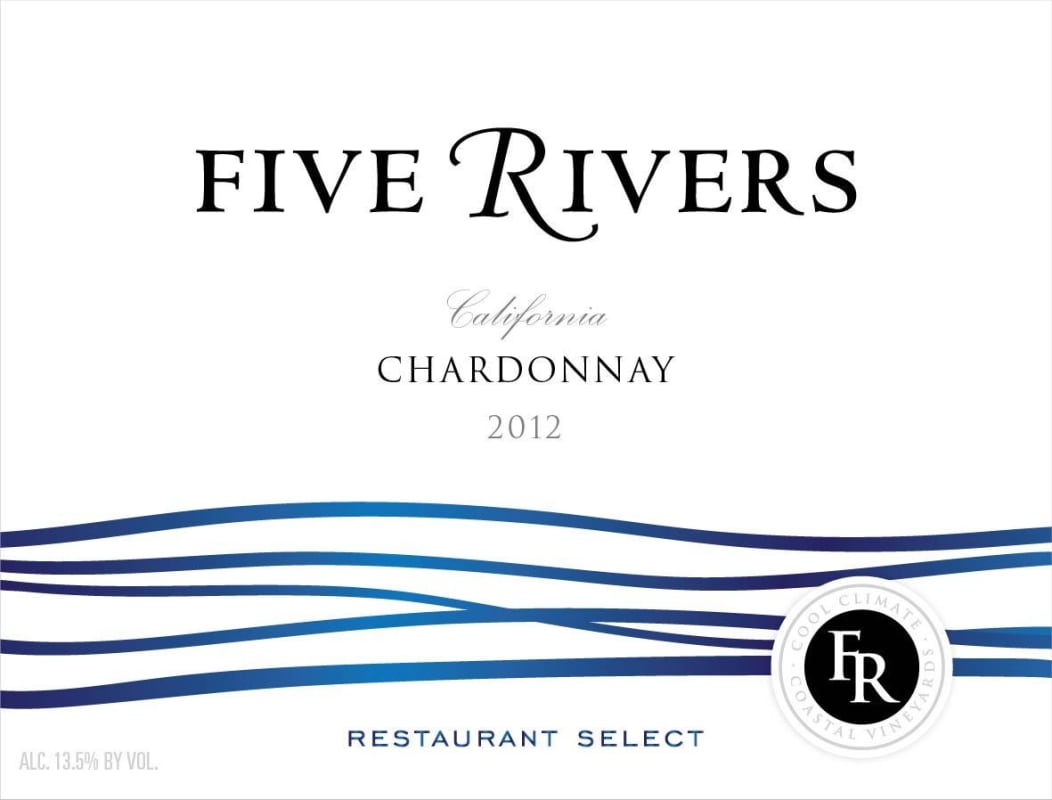 Five Rivers Restaurant Select Chardonnay 2012 Front Label