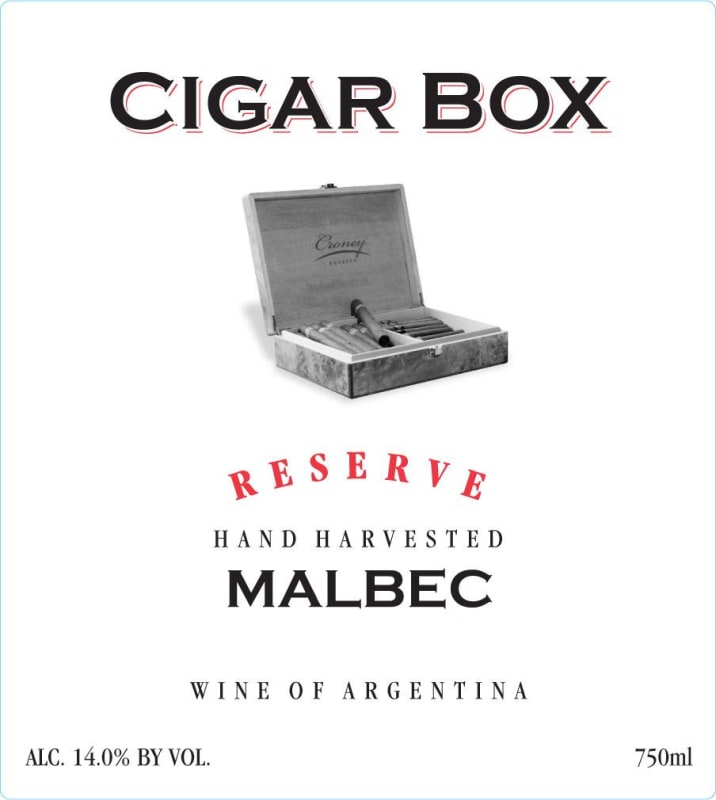 Cigar Box Reserve Malbec 2011 Front Label