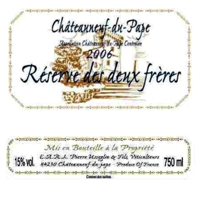 Domaine Pierre Usseglio et Fils Chateauneuf-du-Pape Des Deux Freres Reserve 2006 Front Label