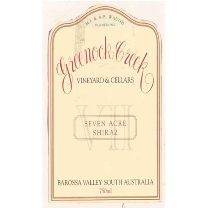 Greenock Creek Seven Acres Shiraz 2002 Front Label