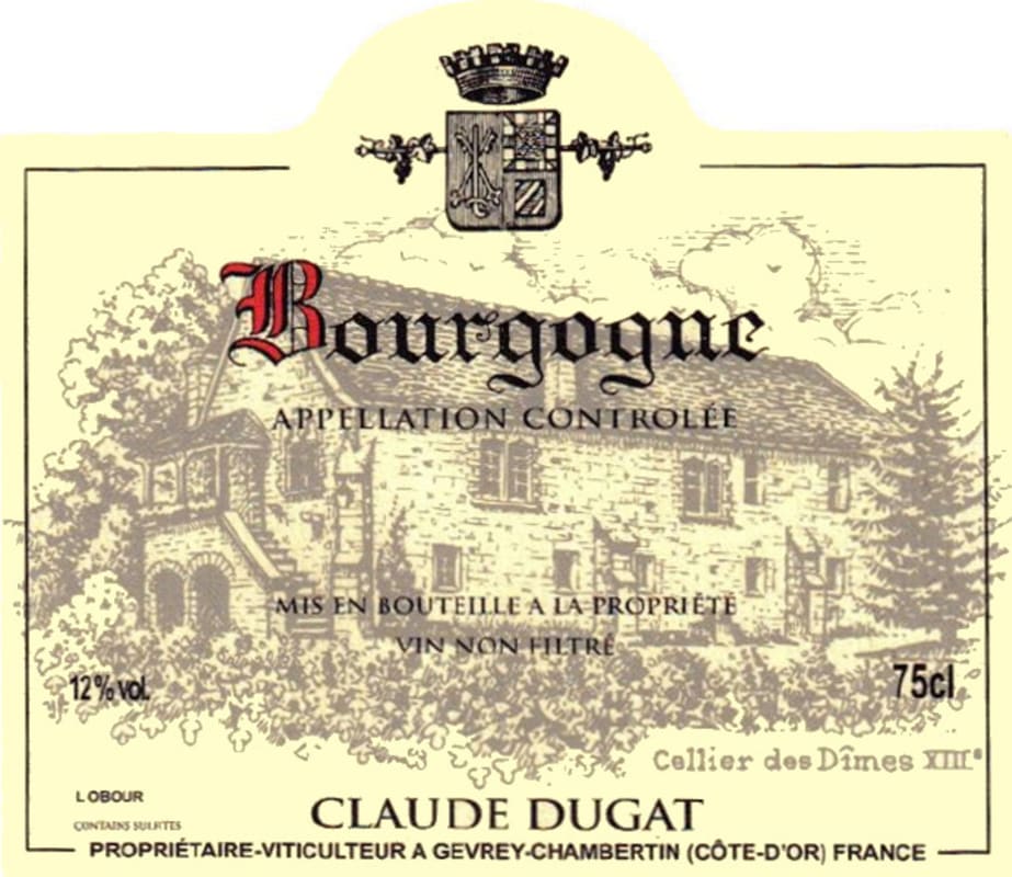Domaine Claude Dugat Gevrey Chambertin 2014 Front Label