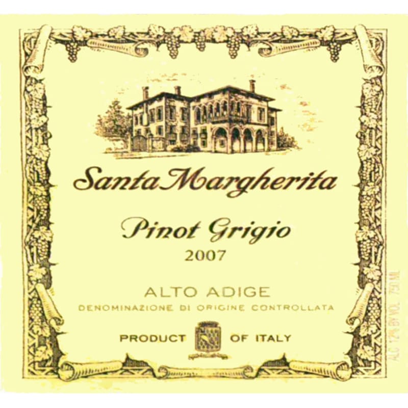 Santa Margherita Pinot Grigio (375ML half-bottle) 2007 Front Label