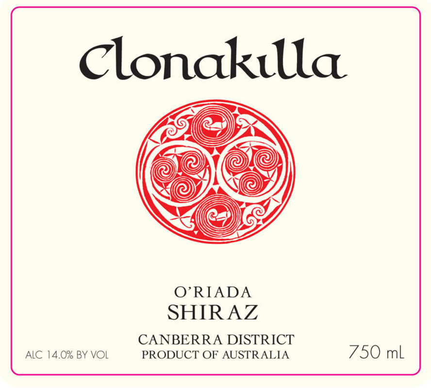 Clonakilla O'Riada Shiraz 2011 Front Label