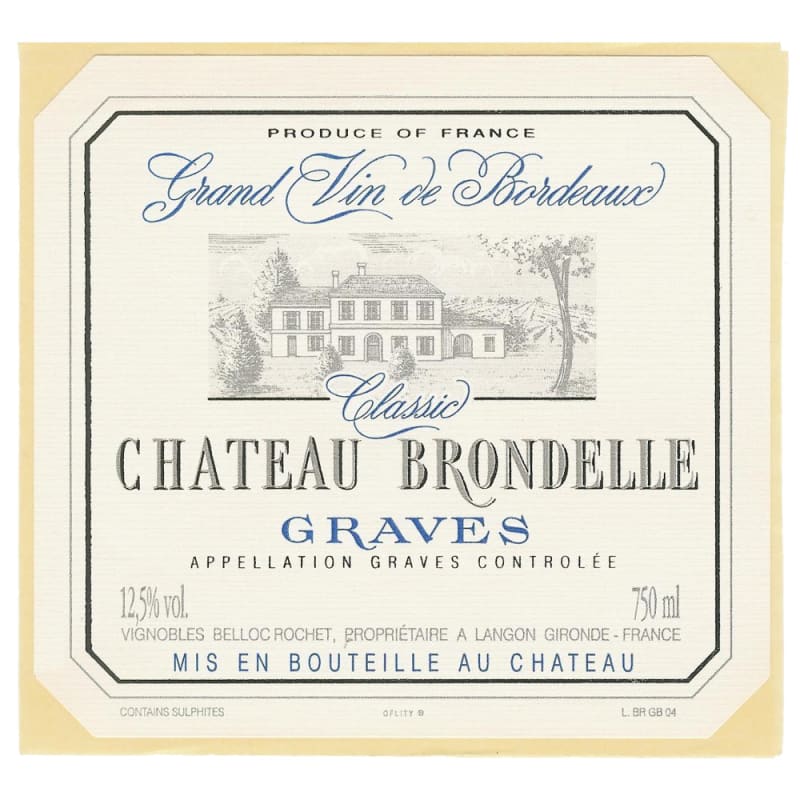 Chateau Brondelle Graves 2005 Front Label