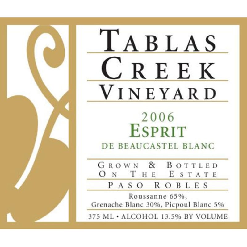 Tablas Creek Esprit de Beaucastel Blanc 2006 Front Label