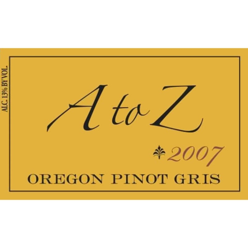 A to Z Pinot Gris 2007 Front Label