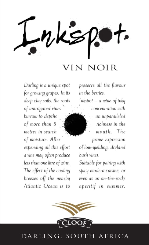 Cloof Inkspot Vin Noir 2007 Front Label