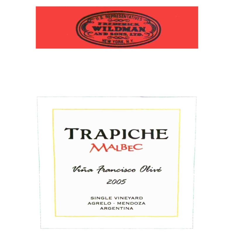 Trapiche Malbec Vina Francisco Olive 2005 Front Label
