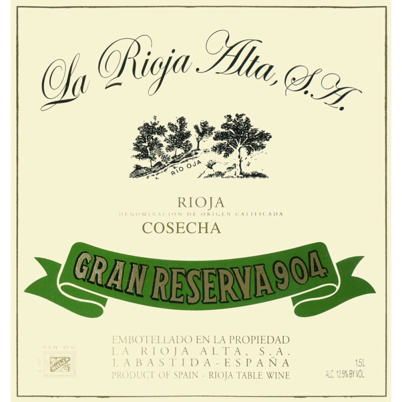 La Rioja Alta Gran Reserva 904 Seleccion Especial Tinto 1997 Front Label