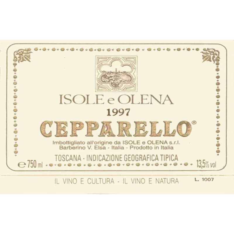 Isole e Olena Cepparello 1997 Front Label