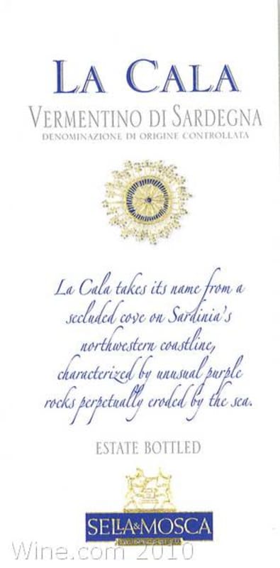 Sella & Mosca La Cala Vermentino 2007 Front Label