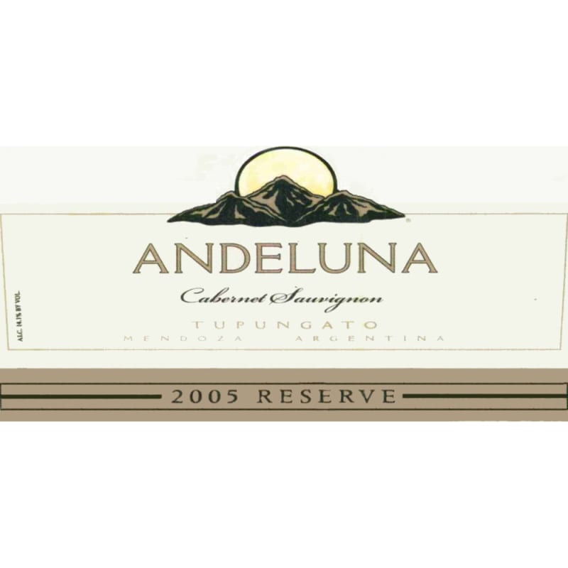 Andeluna Cabernet Sauvignon Reserve 2005 Front Label